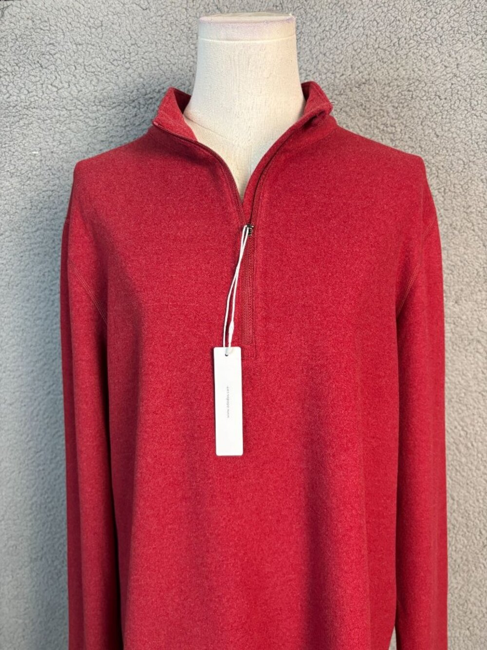 ODODOS Women's Fleece Half-Zip Sweatshirts–Ultra Soft Long Sleeve Red Lg NWT's - Picture 2 of 8